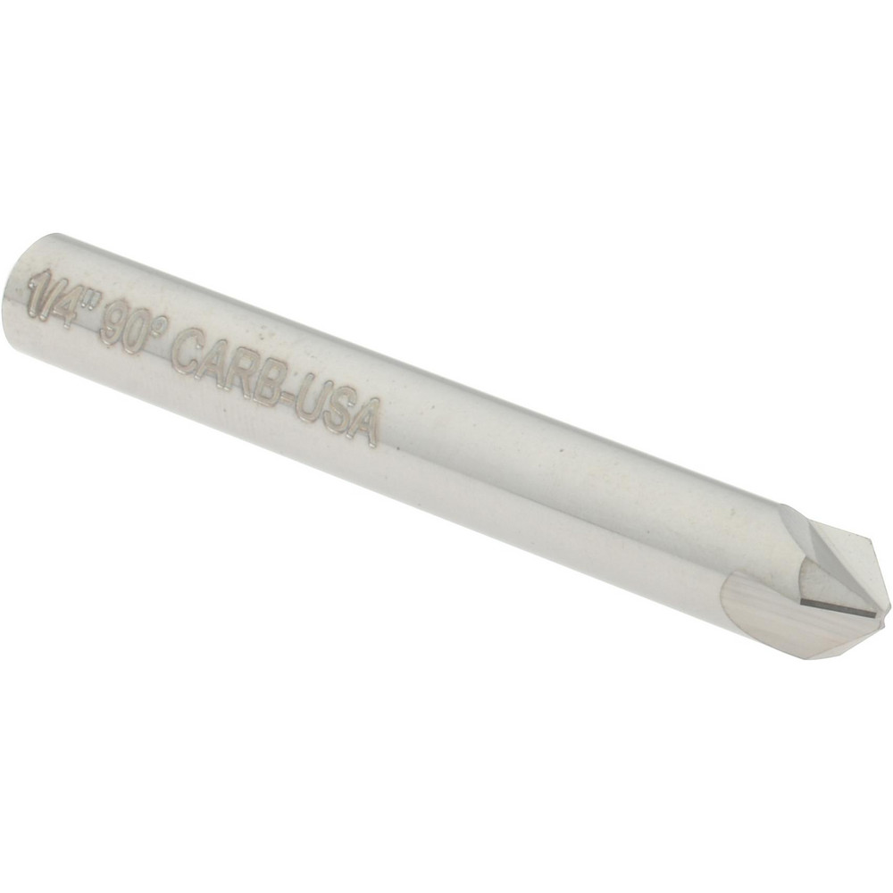 Titan USA Countersink: 1/4" Head Dia, 90.00 deg Included Angle, 3 Flute, Solid Carbide, Right Hand Cut - CS33316