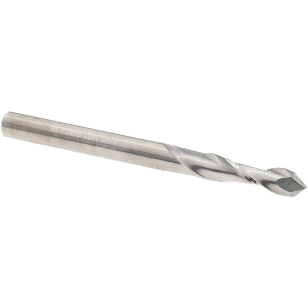 Accupro Chamfer Mill: 1/4" Dia, 1/4" Shank Dia, 60 deg, 2 Flute, Solid Carbide, Single End - E599943854