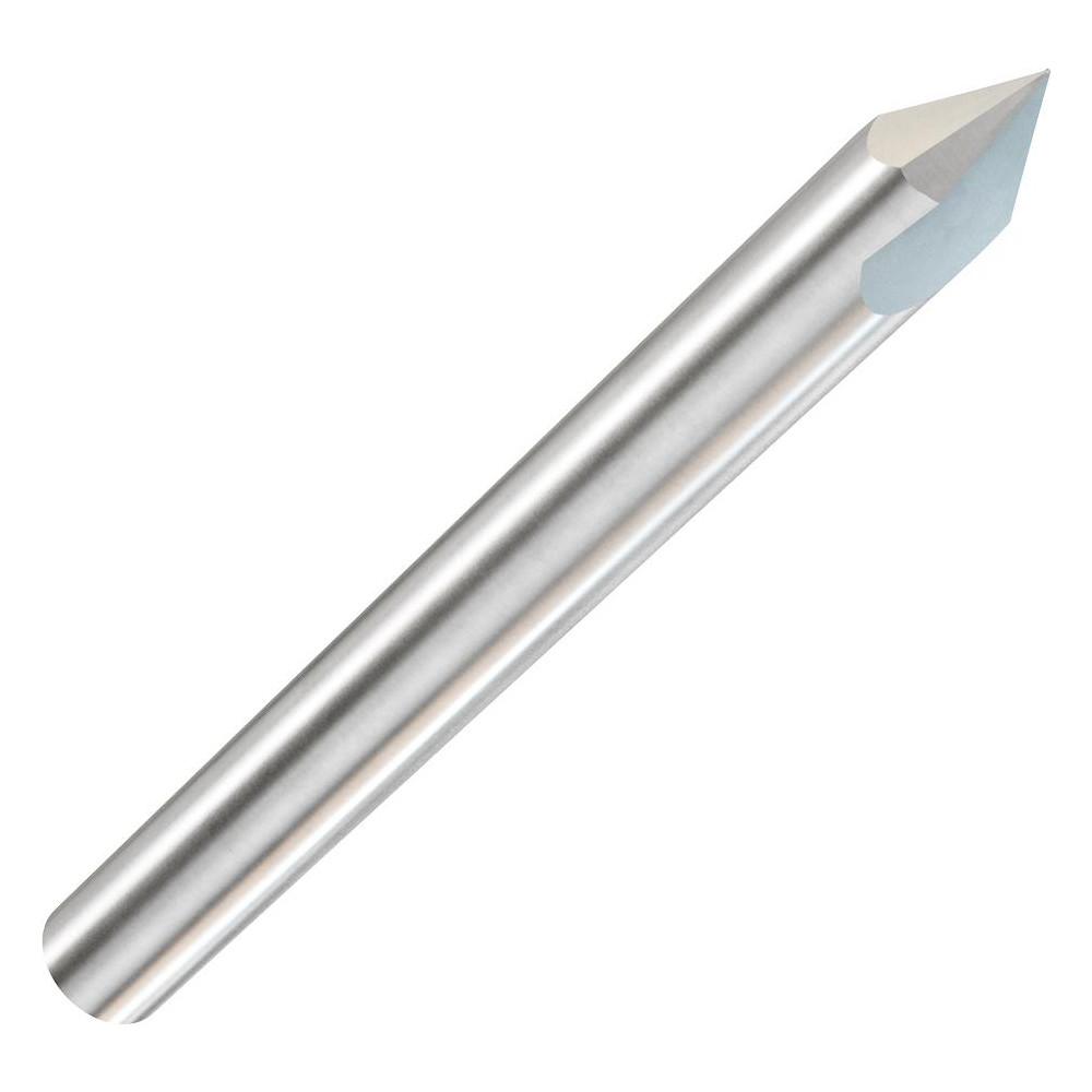 Accupro Chamfer Mill: 1/4" Dia, 1/4" Shank Dia, 60 deg, 2 Flute, Solid Carbide, Single End - E599943854