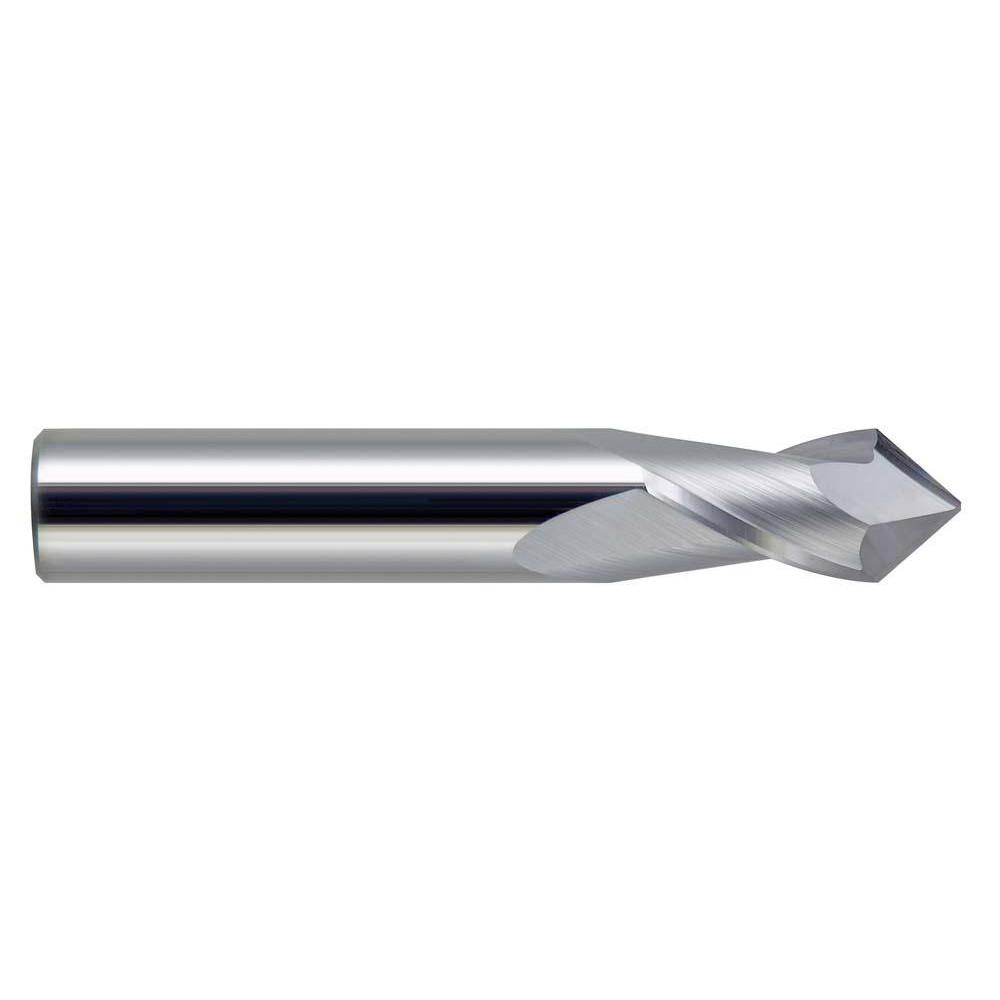 Accupro Chamfer Mill: 1/4" Dia, 1/4" Shank Dia, 60 deg, 2 Flute, Solid Carbide, Single End - E599943854