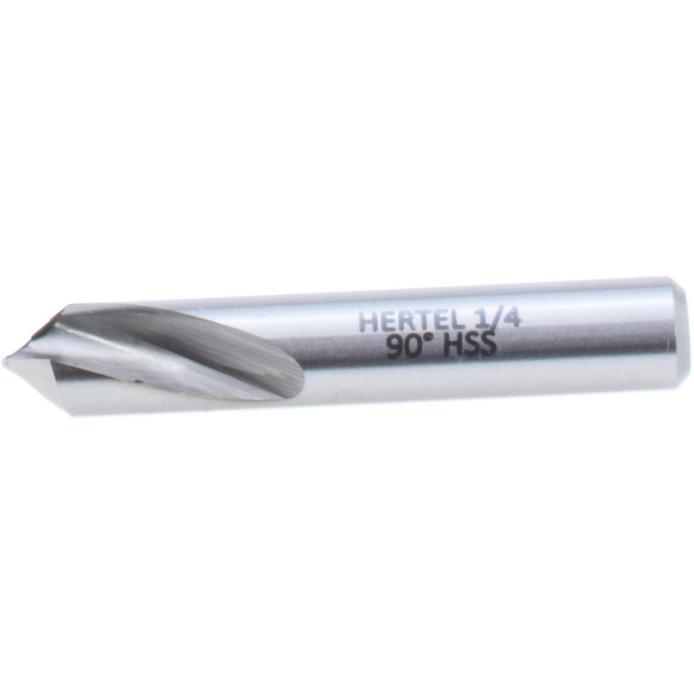 Hertel Countersink: 1/8" Head Dia, 82.00 deg Included Angle, 6 Flute, Solid Carbide, Right Hand Cut - 336-201060