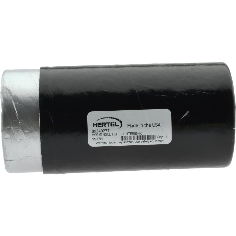 Hertel Countersink: 2-1/2" Head Dia, 100.00 deg Included Angle, 1 Flute, High-Speed Steel - 19181