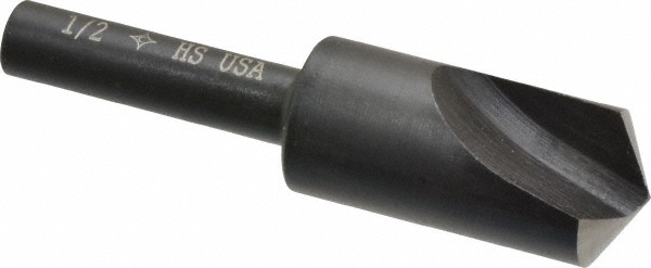 Cleveland Countersink: 1/2" Head Dia, 120.00 deg Included Angle, 1 Flute, High-Speed Steel, Right Hand Cut - C46118