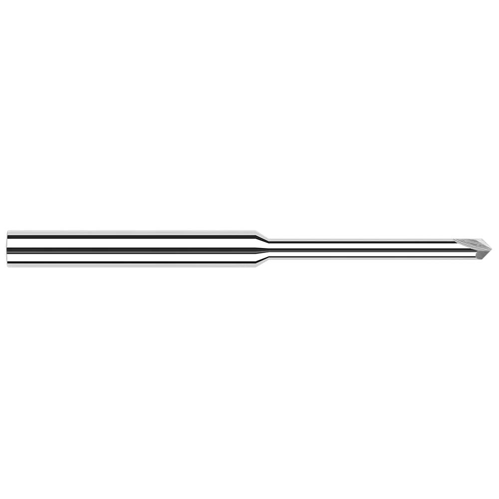 Harvey Tool Chamfer Mill: 1/32" Dia, 1/8" Shank Dia, 90 deg, 2 Flute, Solid Carbide, Single End - 862745