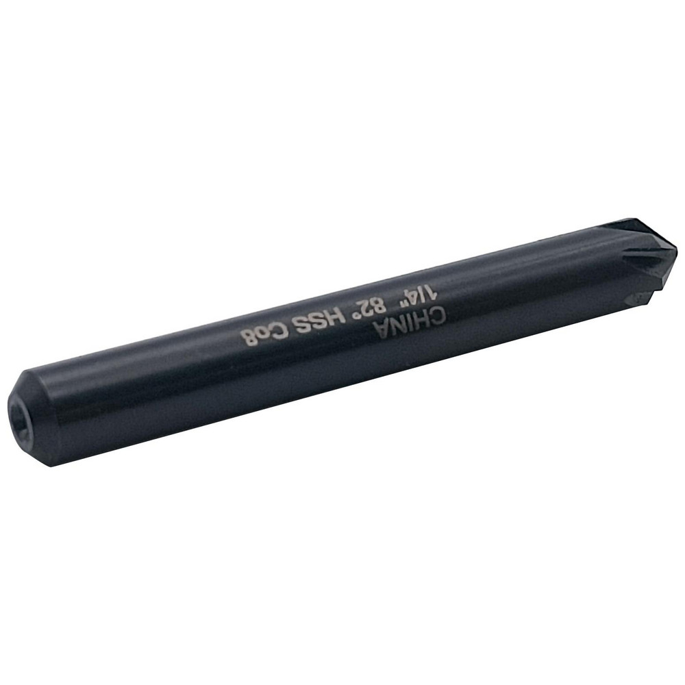 Hertel Countersink: 1/4" Head Dia, 82.00 deg Included Angle, 6 Flute, High-Speed Steel, Right Hand Cut - GX89330815