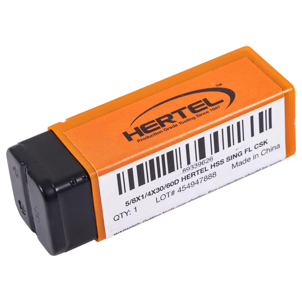 Hertel Countersink: 5/8" Head Dia, 60.00 deg Included Angle, 1 Flute, High-Speed Steel, Right Hand Cut - GX89339626