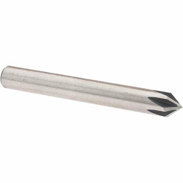 Value Collection Countersink: 1/4" Head Dia, 82.00 deg Included Angle, 6 Flute, High-Speed Steel, Right Hand Cut - 28625