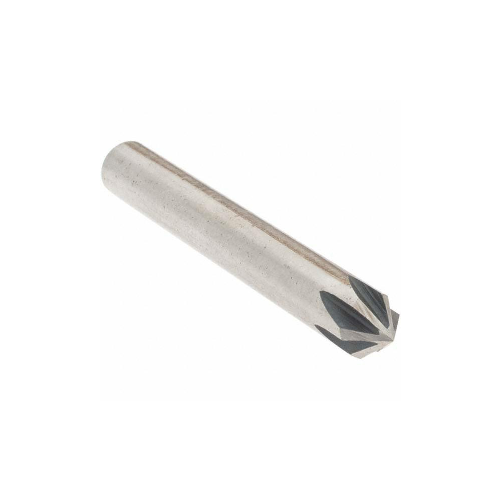 Value Collection Countersink: 1/4" Head Dia, 82.00 deg Included Angle, 6 Flute, High-Speed Steel, Right Hand Cut - 28625