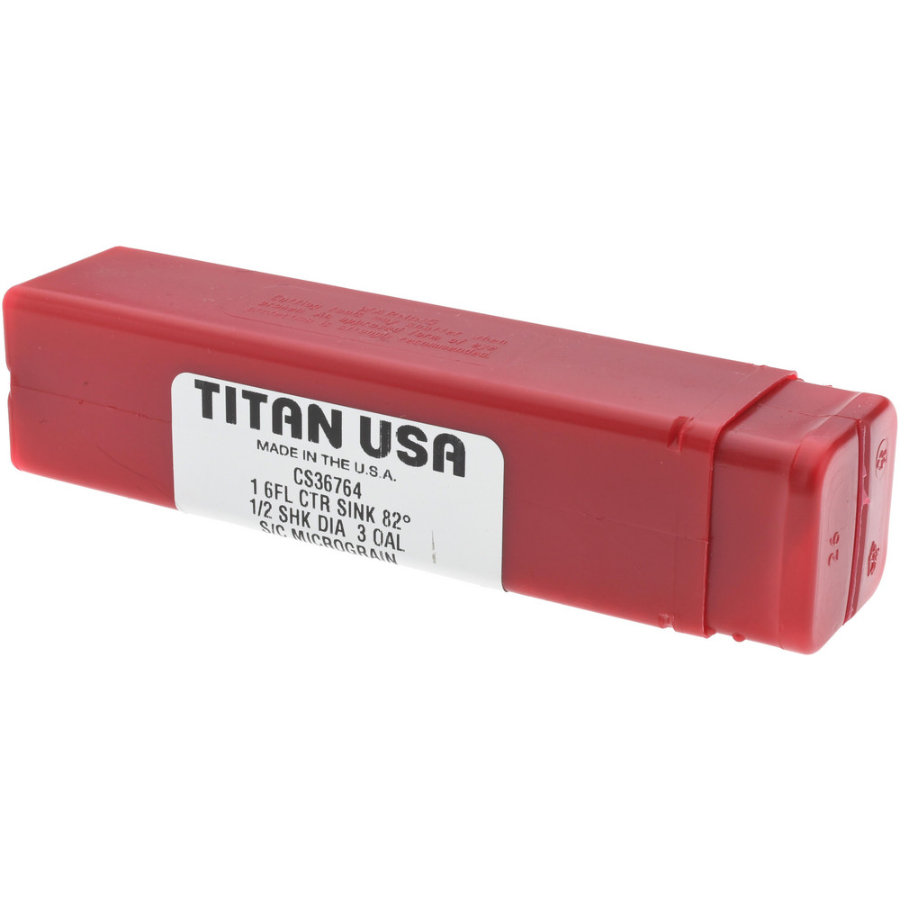 Titan USA Countersink: 1" Head Dia, 82.00 deg Included Angle, 6 Flute, Solid Carbide, Right Hand Cut - CS36764
