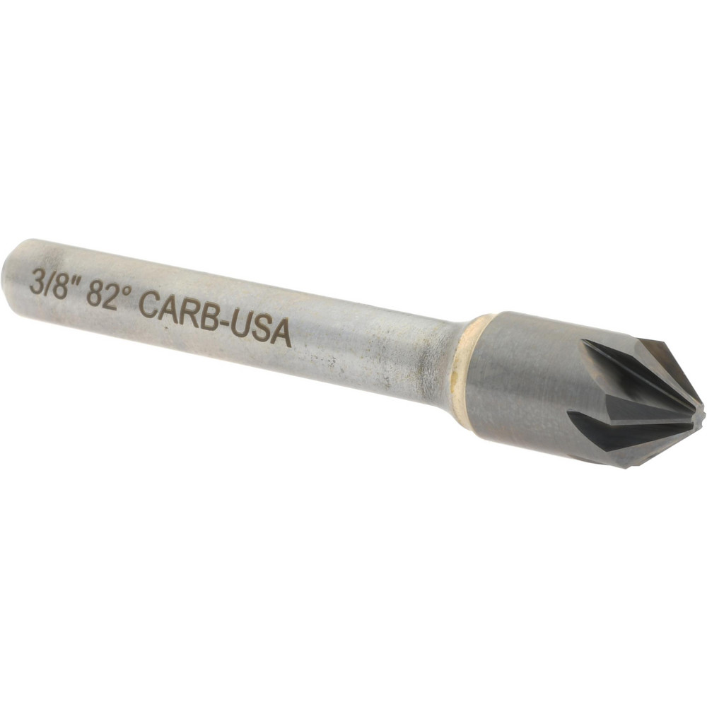 SGS Countersink: 1/4" Head Dia, 82.00 deg Included Angle, 6 Flute, Solid Carbide, Right Hand Cut - 74155