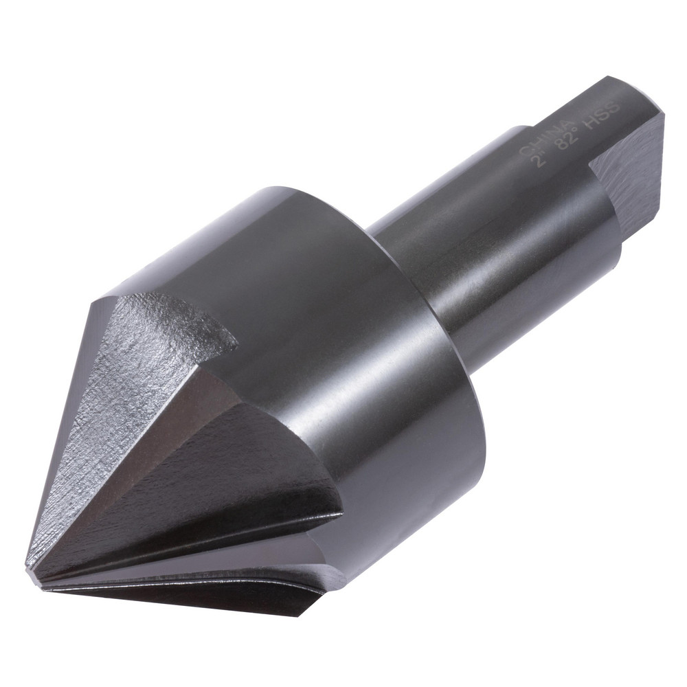 Hertel Countersink: 2" Head Dia, 82.00 deg Included Angle, 6 Flute, High-Speed Steel, Right Hand Cut - GX89330583