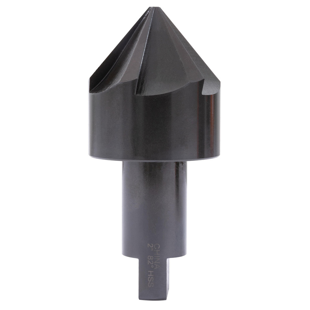 Hertel Countersink: 2" Head Dia, 82.00 deg Included Angle, 6 Flute, High-Speed Steel, Right Hand Cut - GX89330583