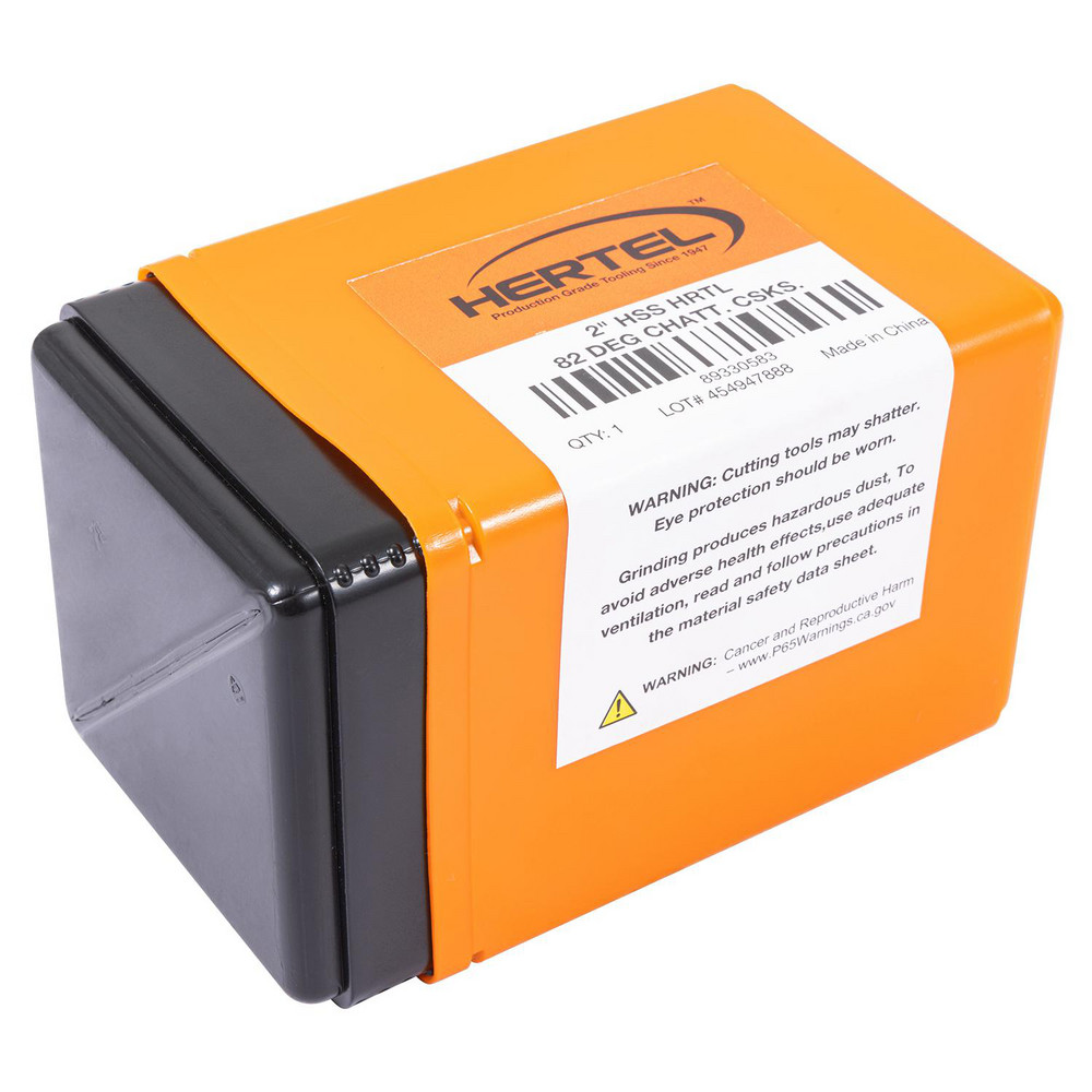 Hertel Countersink: 2" Head Dia, 82.00 deg Included Angle, 6 Flute, High-Speed Steel, Right Hand Cut - GX89330583