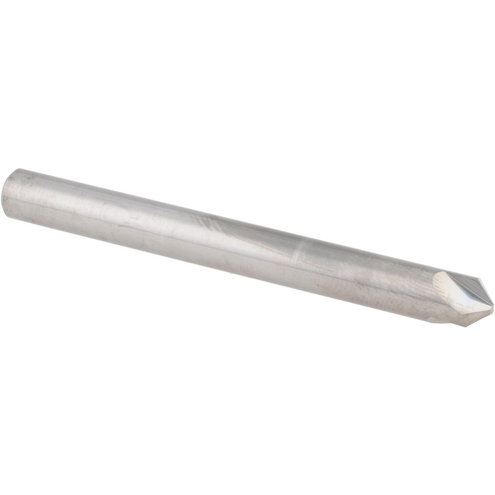Accupro Chamfer Mill: 1/4" Dia, 1/4" Shank Dia, 100 deg, 3 Flute, Solid Carbide, Single End - E599943866
