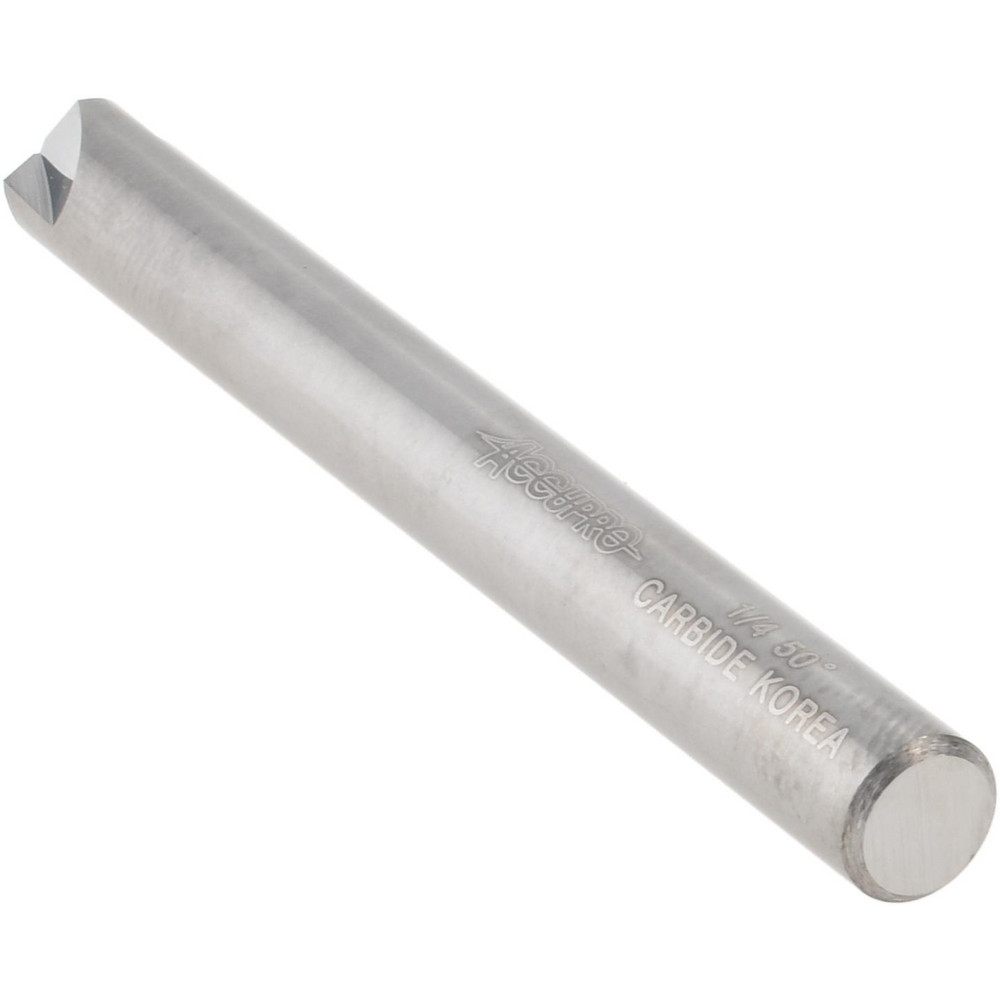 Accupro Chamfer Mill: 1/4" Dia, 1/4" Shank Dia, 100 deg, 3 Flute, Solid Carbide, Single End - E599943866