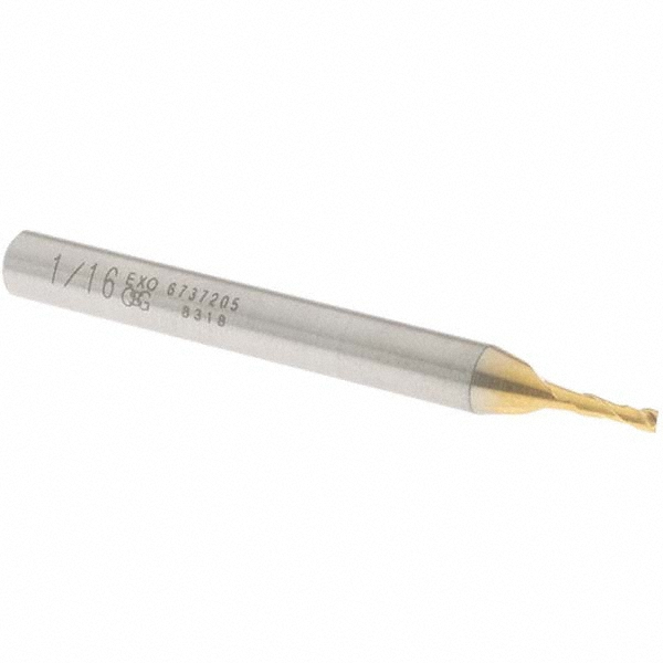 OSG Countersink: 1/4" Head Dia, 90.00 deg Included Angle, 6 Flute, Solid Carbide, Right Hand Cut - 706-2500-090