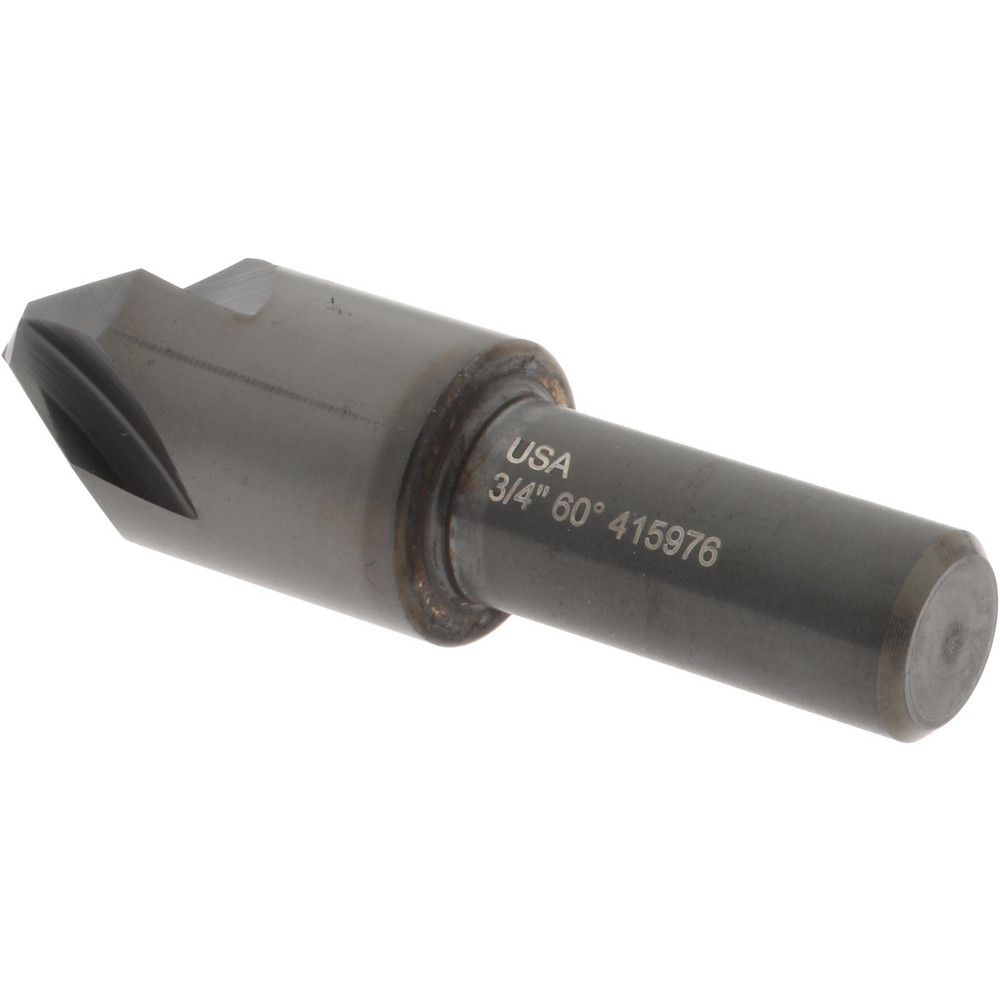 Hertel Countersink: 3/4" Head Dia, 60.00 deg Included Angle, 4 Flute, High-Speed Steel - 18652