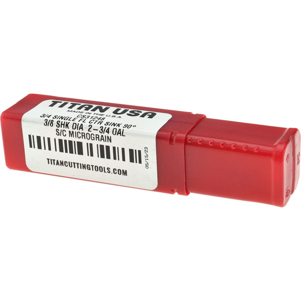 Titan USA Countersink: 3/4" Head Dia, 90.00 deg Included Angle, 1 Flute, Solid Carbide, Right Hand Cut - CS31248