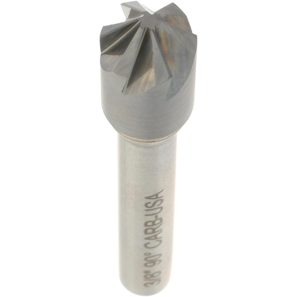 Hertel Countersink: 3/8" Head Dia, 90.00 deg Included Angle, 6 Flute, Solid Carbide, Right Hand Cut - 336-005070