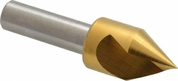 Melin Tool Countersink: 5/8" Head Dia, 60.00 deg Included Angle, 1 Flute, Cobalt Steel, Right Hand Cut - 18161
