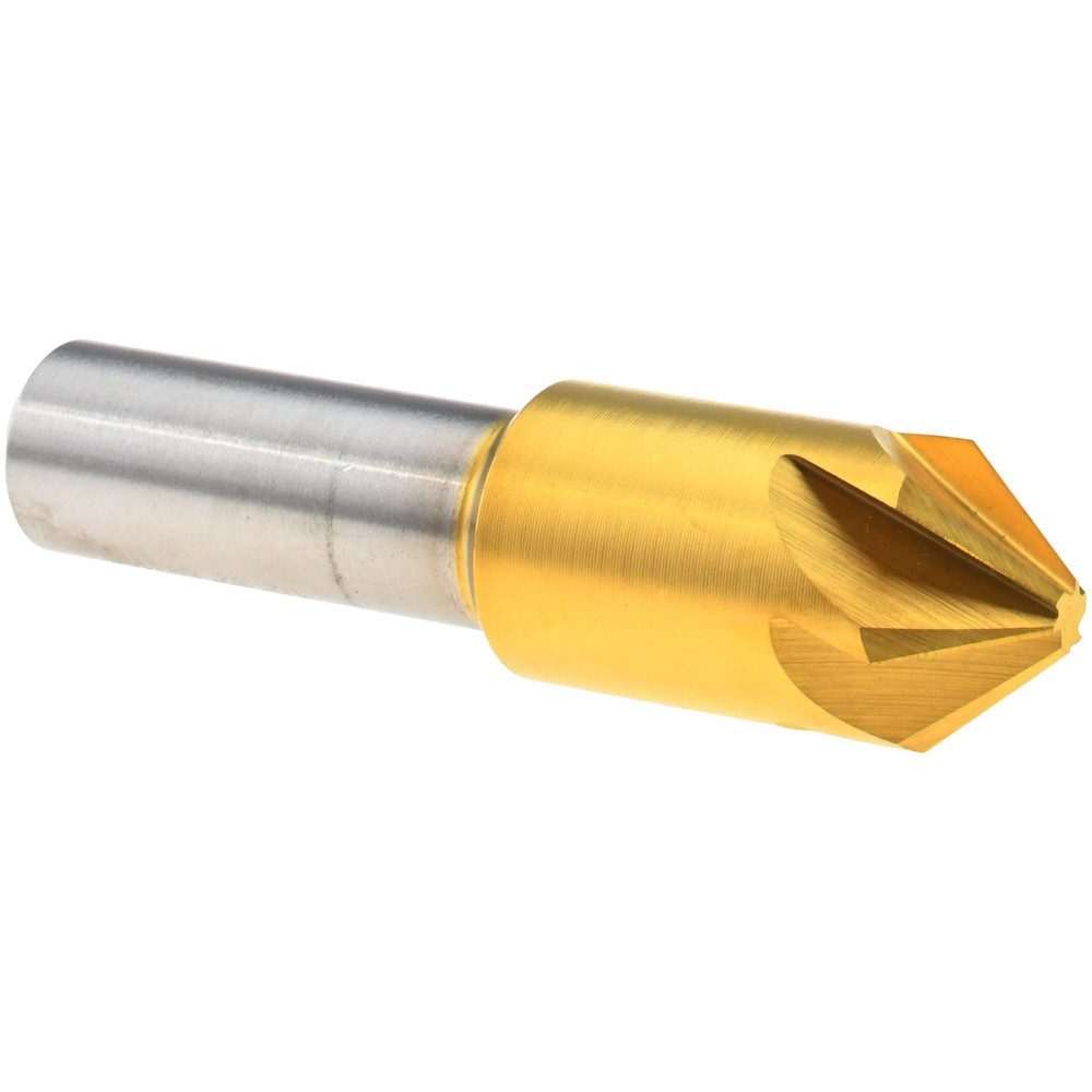 Melin Tool Countersink: 5/8" Head Dia, 60.00 deg Included Angle, 1 Flute, Cobalt Steel, Right Hand Cut - 18161