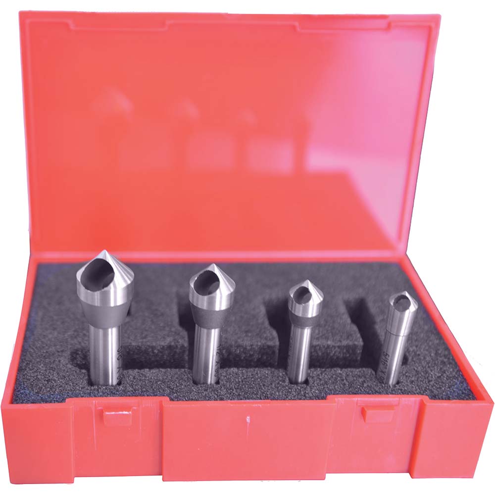 Keo Countersink Set: 4 Pc, 5/16 to 5/8" Head Dia, 0 Flute, 100 deg Included Angle - 919-000-250