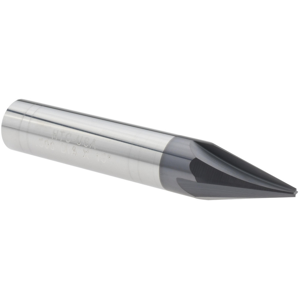 Harvey Tool Chamfer Mill: 3/32" Dia, 1/8" Shank Dia, 30 deg, 2 Flute, Solid Carbide, Single End - 53515-C3