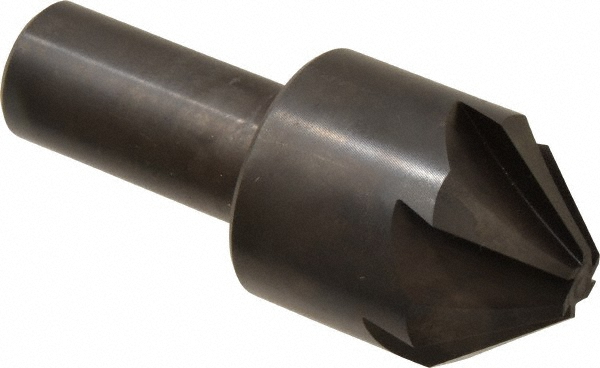Hertel Countersink: 1-3/4" Head Dia, 82.00 deg Included Angle, 6 Flute, High-Speed Steel, Right Hand Cut - GX89331201