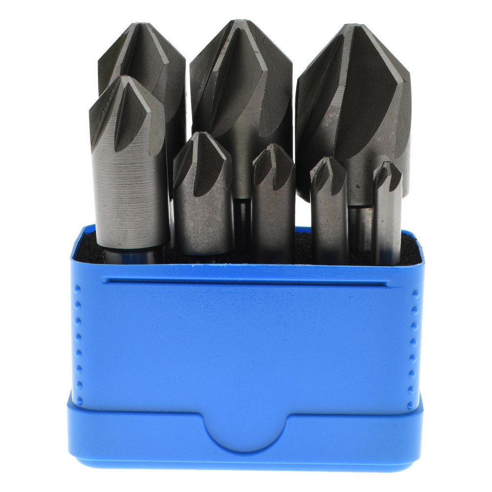 Value Collection Countersink Set: 8 Pc, 1/4 to 1" Head Dia, 6 Flute, 90 deg Included Angle - SC20908S