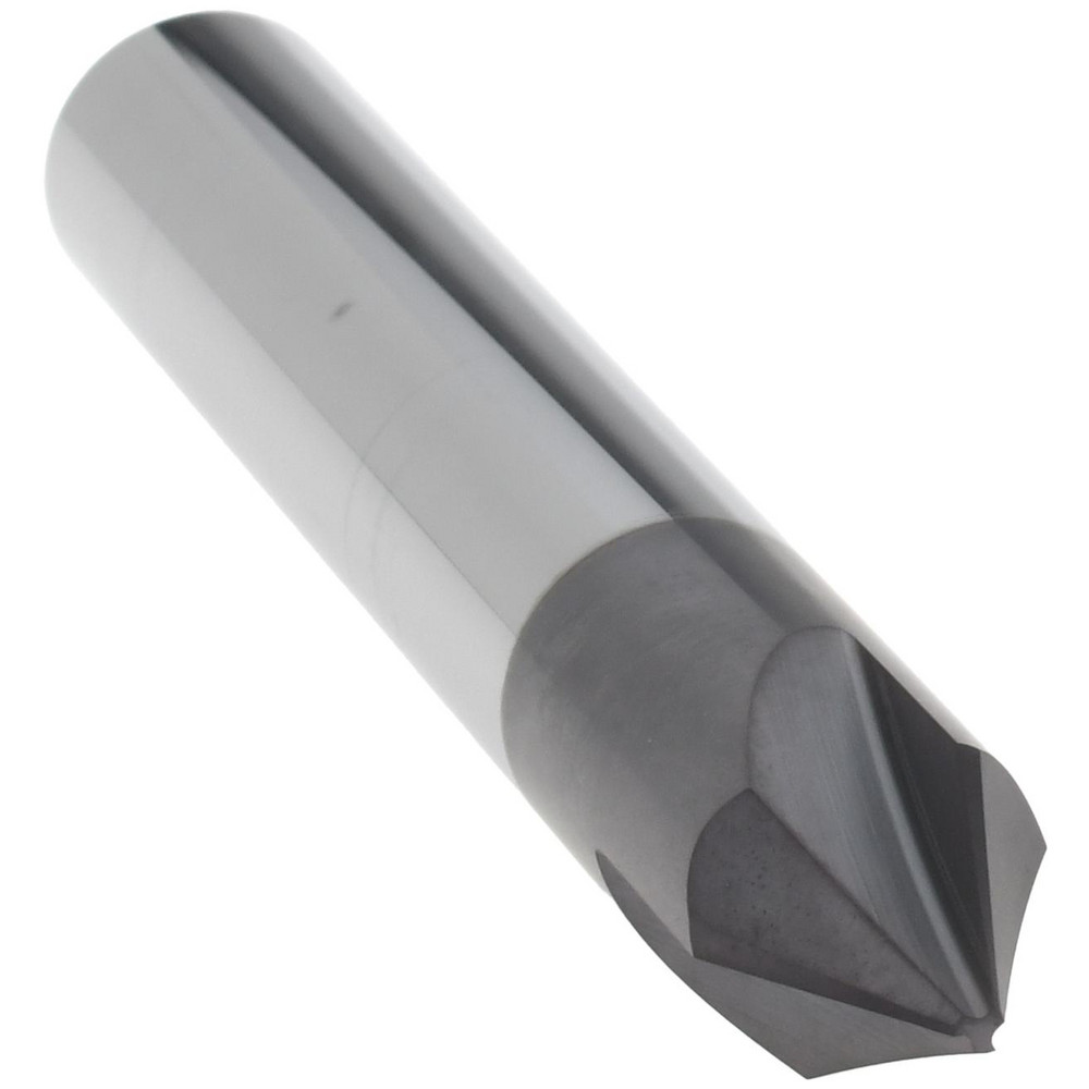 Harvey Tool Chamfer Mill: 3/8" Dia, 3/8" Shank Dia, 60 deg, 3 Flute, Solid Carbide, Single End - 18430-C3