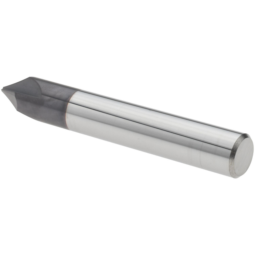 Harvey Tool Chamfer Mill: 3/8" Dia, 3/8" Shank Dia, 60 deg, 3 Flute, Solid Carbide, Single End - 18430-C3