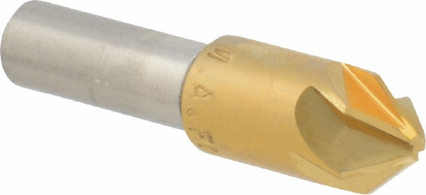 Melin Tool Countersink: 1/2" Head Dia, 120.00 deg Included Angle, 6 Flute, Cobalt Steel, Right Hand Cut - 18217