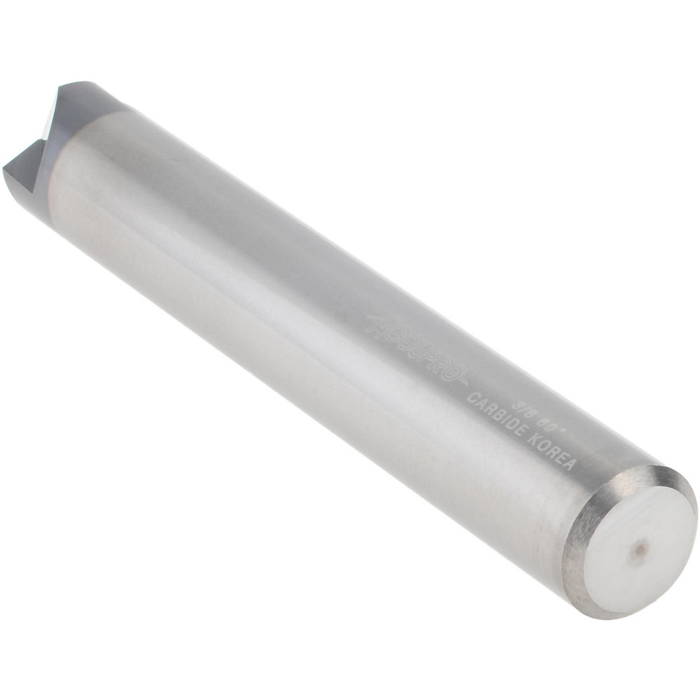 Accupro Chamfer Mill: 3/8" Dia, 3/8" Shank Dia, 120 deg, 3 Flute, Solid Carbide, Single End - EM99943862