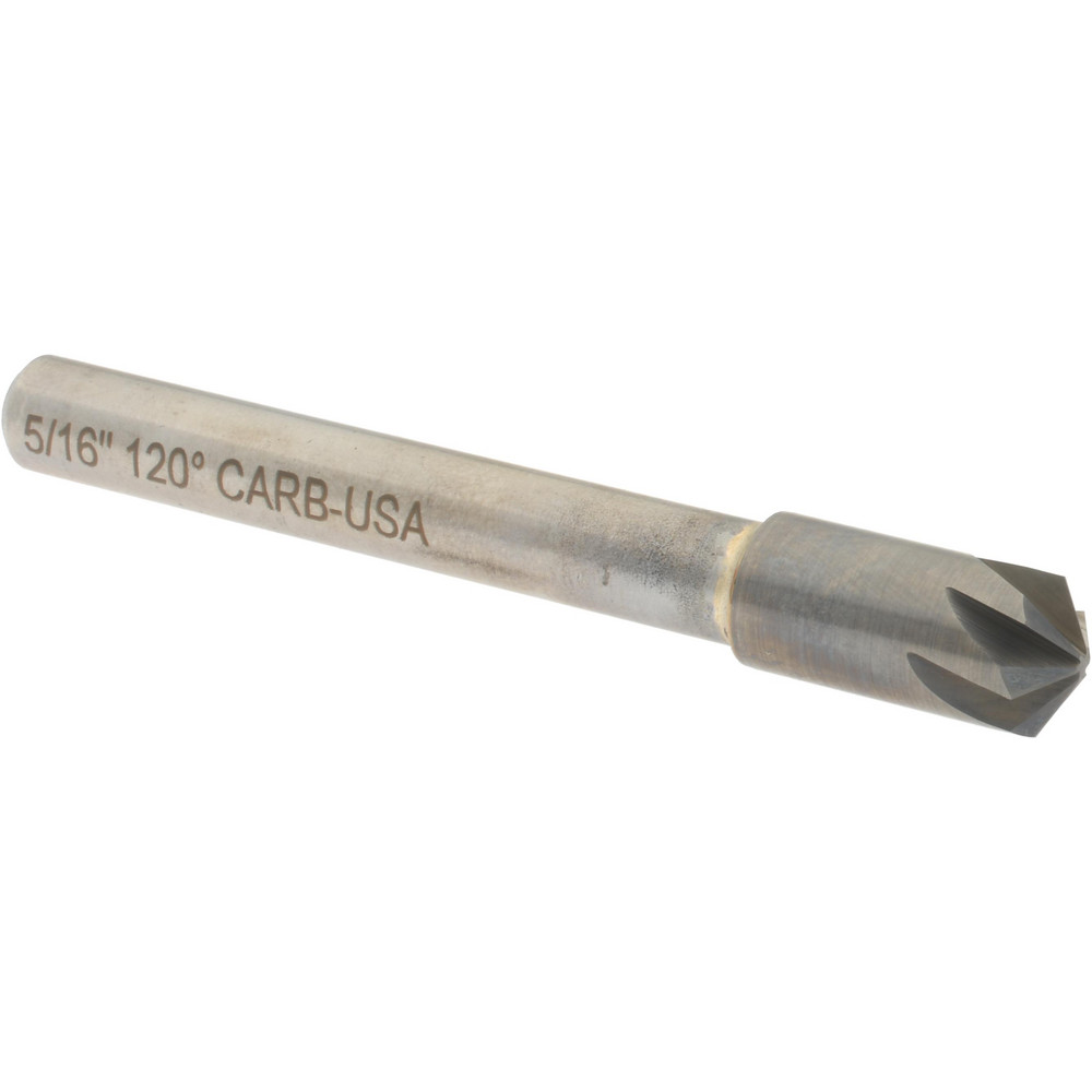 Hertel Countersink: 5/16" Head Dia, 120.00 deg Included Angle, 6 Flute, Solid Carbide, Right Hand Cut - 336-004090