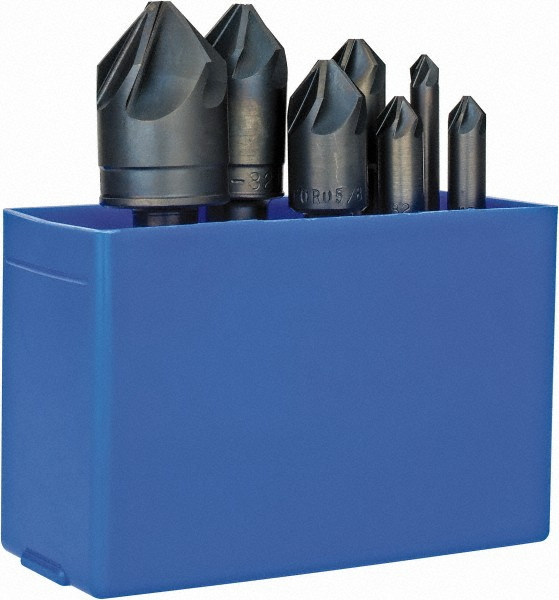 M.A. Ford® Countersink Set: 4 Pc, 1/4 to 1" Head Dia, 6 Flute - 79000012
