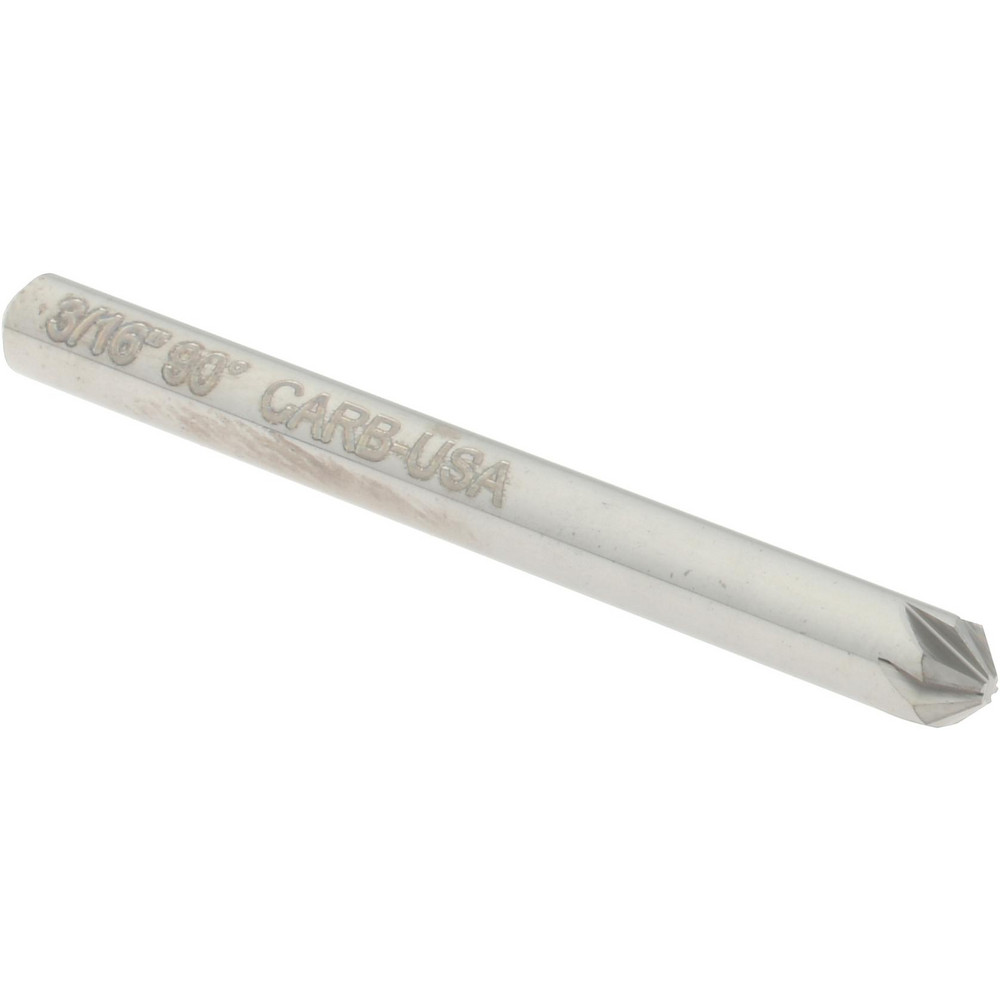 Hertel Countersink: 3/16" Head Dia, 90.00 deg Included Angle, 6 Flute, Solid Carbide, Right Hand Cut - 336-002070