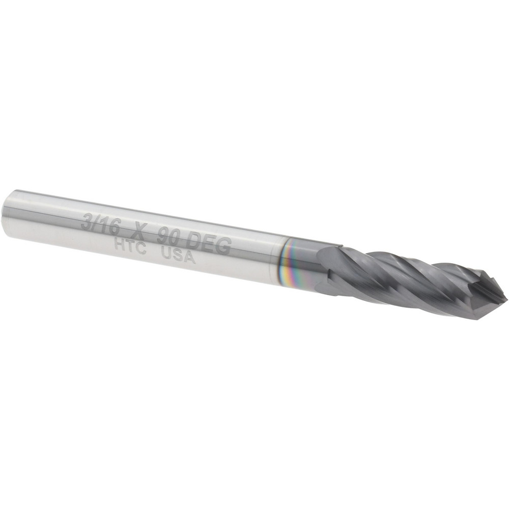Emuge Chamfer Mill: 5/8" Dia, 5/8" Shank Dia, 90 deg, 4 Flute, Solid Carbide, Single End - 1715A.090625