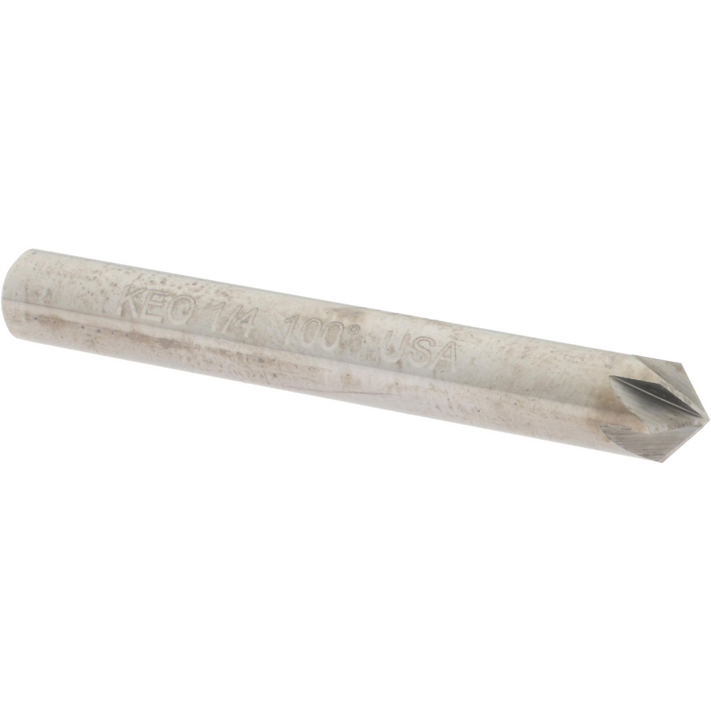 M.A. Ford® Countersink: 1/4" Head Dia, 100.00 deg Included Angle, 3 Flute, High-Speed Steel, Right Hand Cut - 92025004