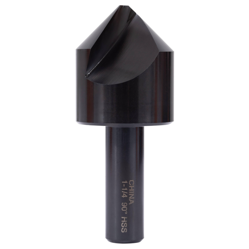 Hertel Countersink: 1-1/4" Head Dia, 90.00 deg Included Angle, 1 Flute, High-Speed Steel, Right Hand Cut - GX89339568