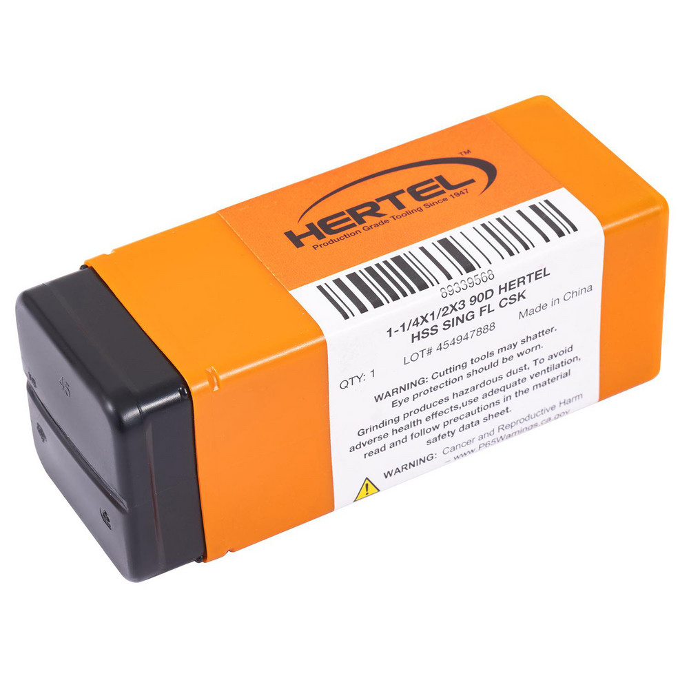 Hertel Countersink: 1-1/4" Head Dia, 90.00 deg Included Angle, 1 Flute, High-Speed Steel, Right Hand Cut - GX89339568