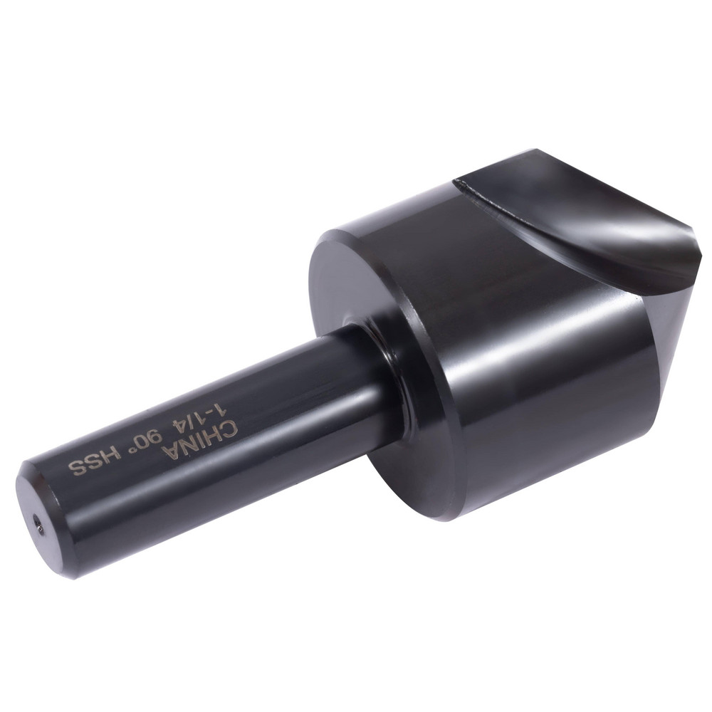 Hertel Countersink: 1-1/4" Head Dia, 90.00 deg Included Angle, 1 Flute, High-Speed Steel, Right Hand Cut - GX89339568