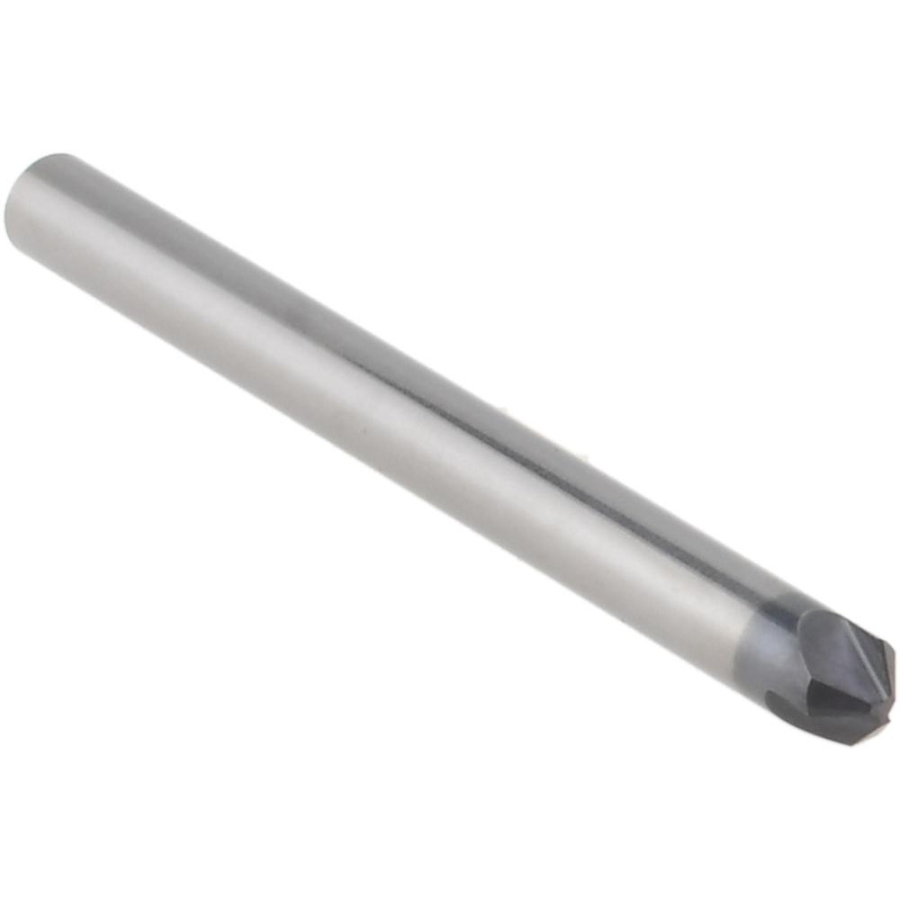 Accupro Chamfer Mill: 1/8" Dia, 1/8" Shank Dia, 90 deg, 3 Flute, Solid Carbide, Single End - EM99943838