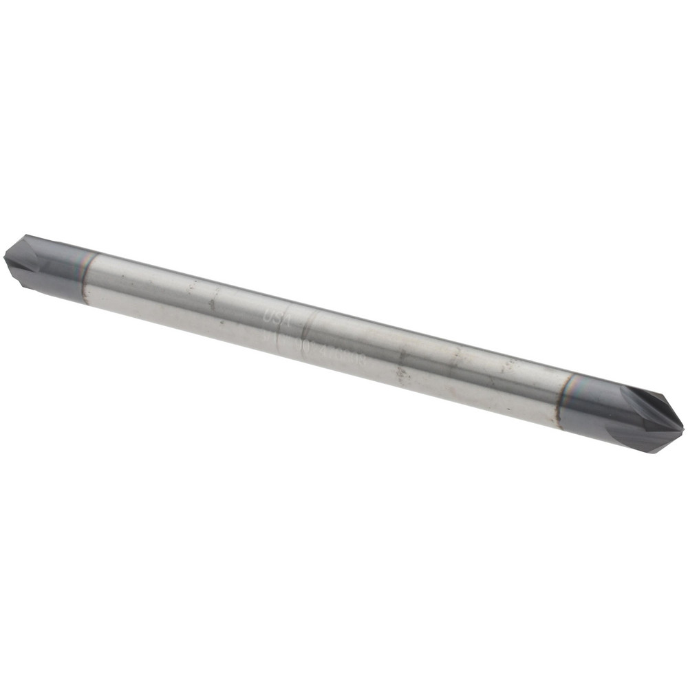 Accupro Chamfer Mill: 1/8" Dia, 1/8" Shank Dia, 90 deg, 3 Flute, Solid Carbide, Single End - EM99943838