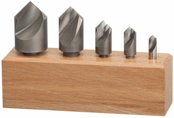 Keo Countersink Set: 5 Pc, 1/4 to 1" Head Dia, 1 Flute - 919-000-044