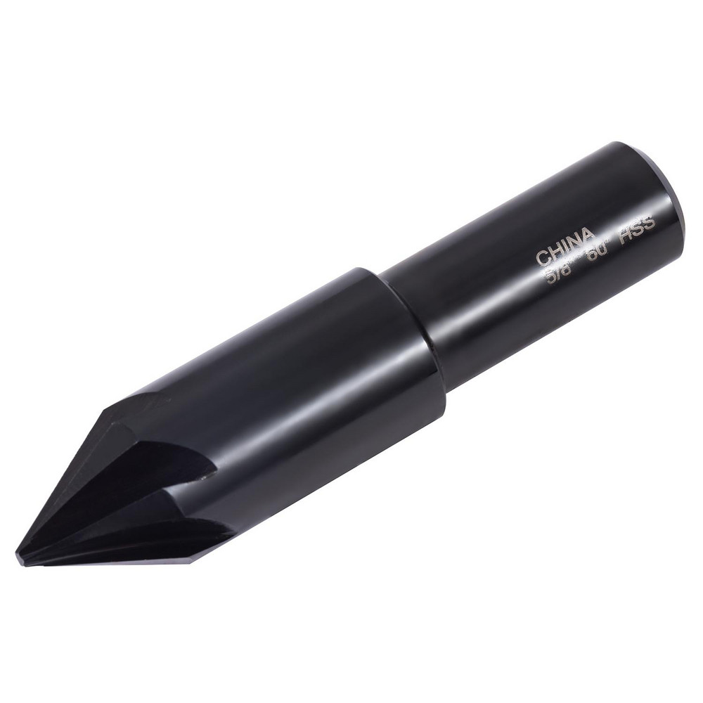 Hertel Countersink: 5/8" Head Dia, 60.00 deg Included Angle, 6 Flute, High-Speed Steel, Right Hand Cut - GX89330021