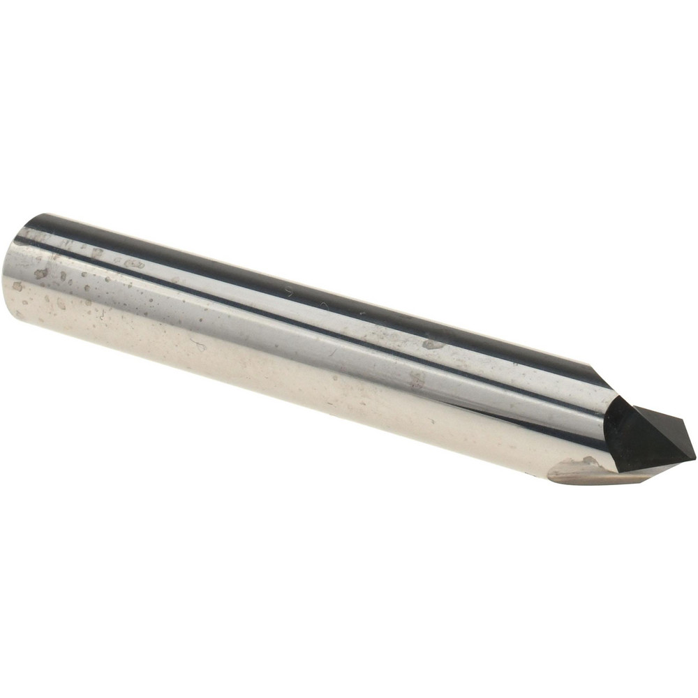 Harvey Tool Chamfer Mill: 1/4" Dia, 1/4" Shank Dia, 100 deg, 2 Flute, Solid Carbide, Double End - 977650