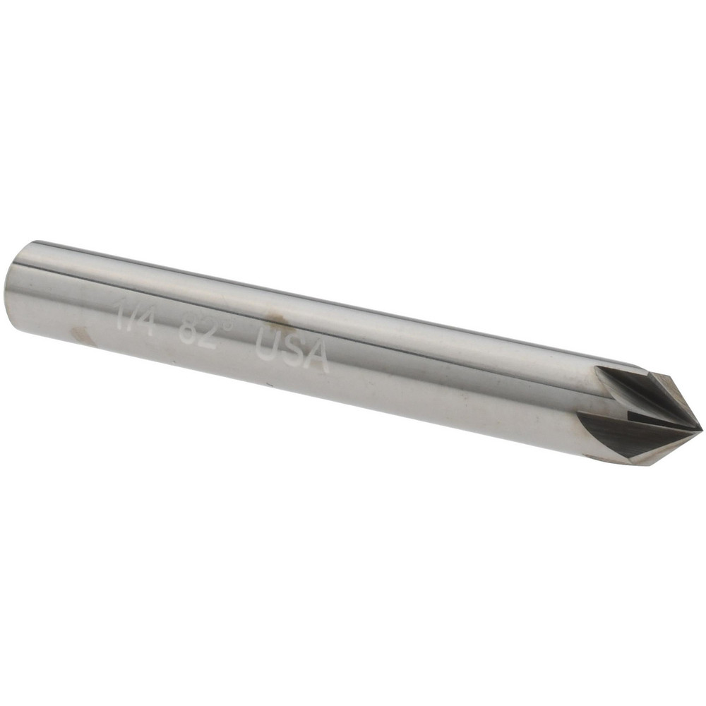 Titan USA Countersink: 1/4" Head Dia, 82.00 deg Included Angle, 6 Flute, Solid Carbide, Right Hand Cut - CS36716