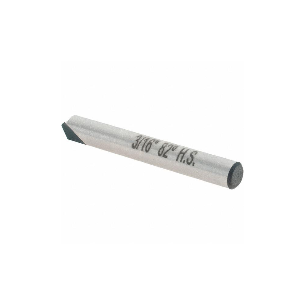 Value Collection Countersink: 3/16" Head Dia, 82.00 deg Included Angle, 1 Flute, High-Speed Steel, Right Hand Cut - 28600