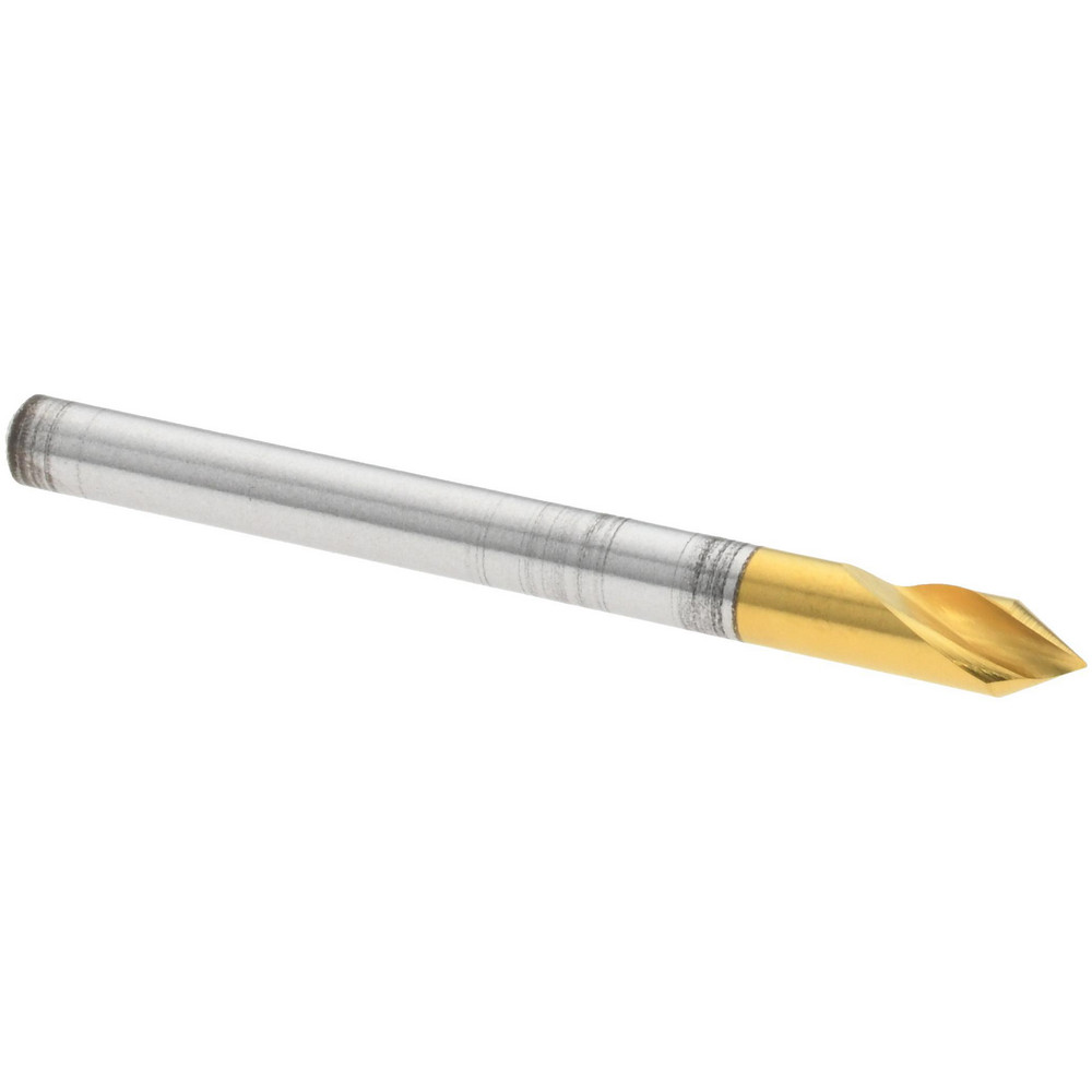 Melin Tool Countersink: 1/8" Head Dia, 60.00 deg Included Angle, 1 Flute, Cobalt Steel, Right Hand Cut - 18136