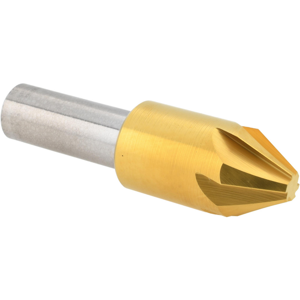 Melin Tool Countersink: 1/8" Head Dia, 60.00 deg Included Angle, 1 Flute, Cobalt Steel, Right Hand Cut - 18136